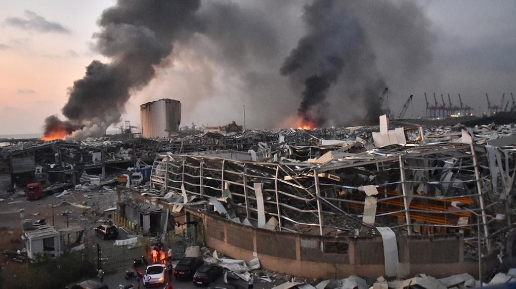 fotografia dos estragos em Beirute