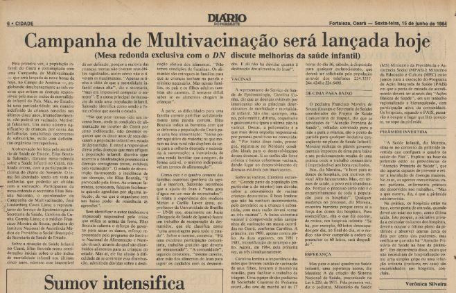 Facsímilie do Diário do Nordeste em 1984