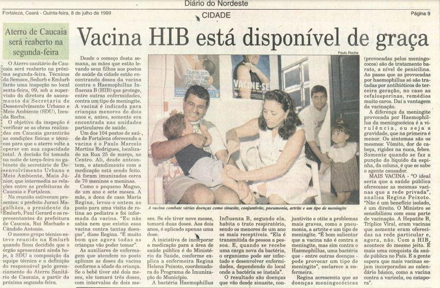Facsímile do Diário do Nordeste de 1999