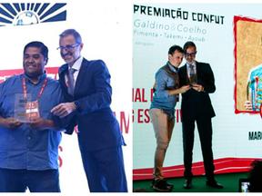 Veridiano Pinheiro, do Ceará (e), e Márcio Persivo, do Fortaleza (d) receberam premiações