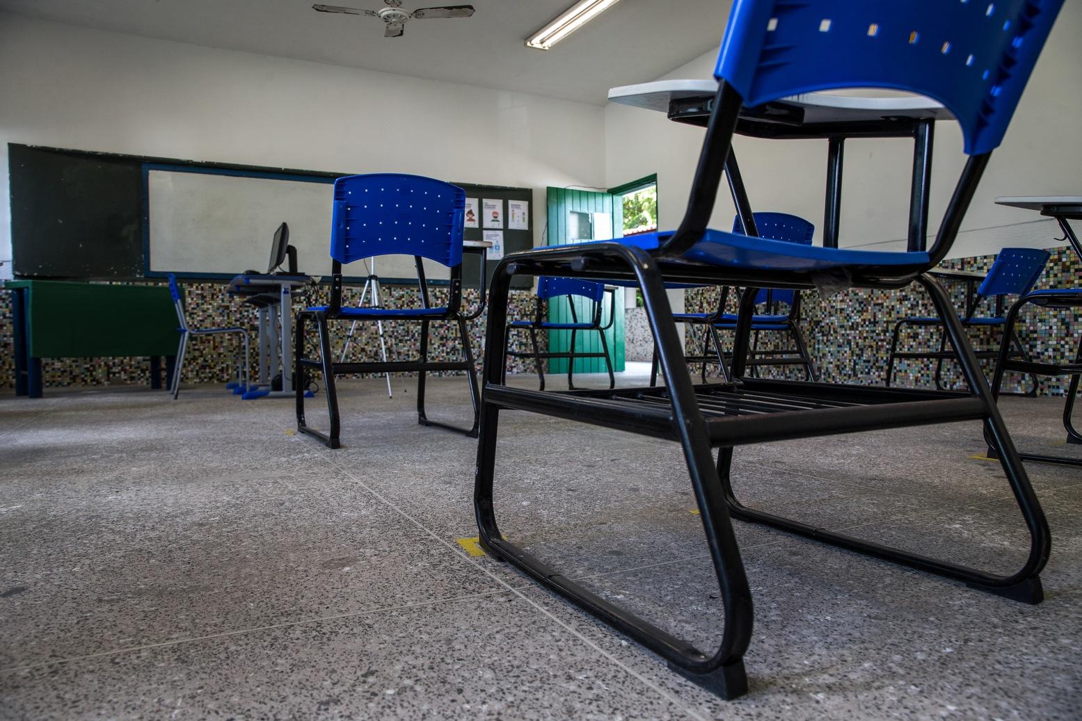 Sala de aula vazia no Ceará