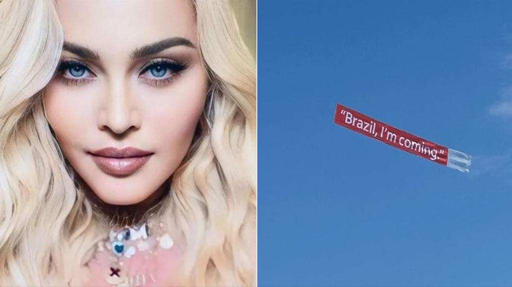Madonna no Rio: Avião circula com faixa em Copacabana