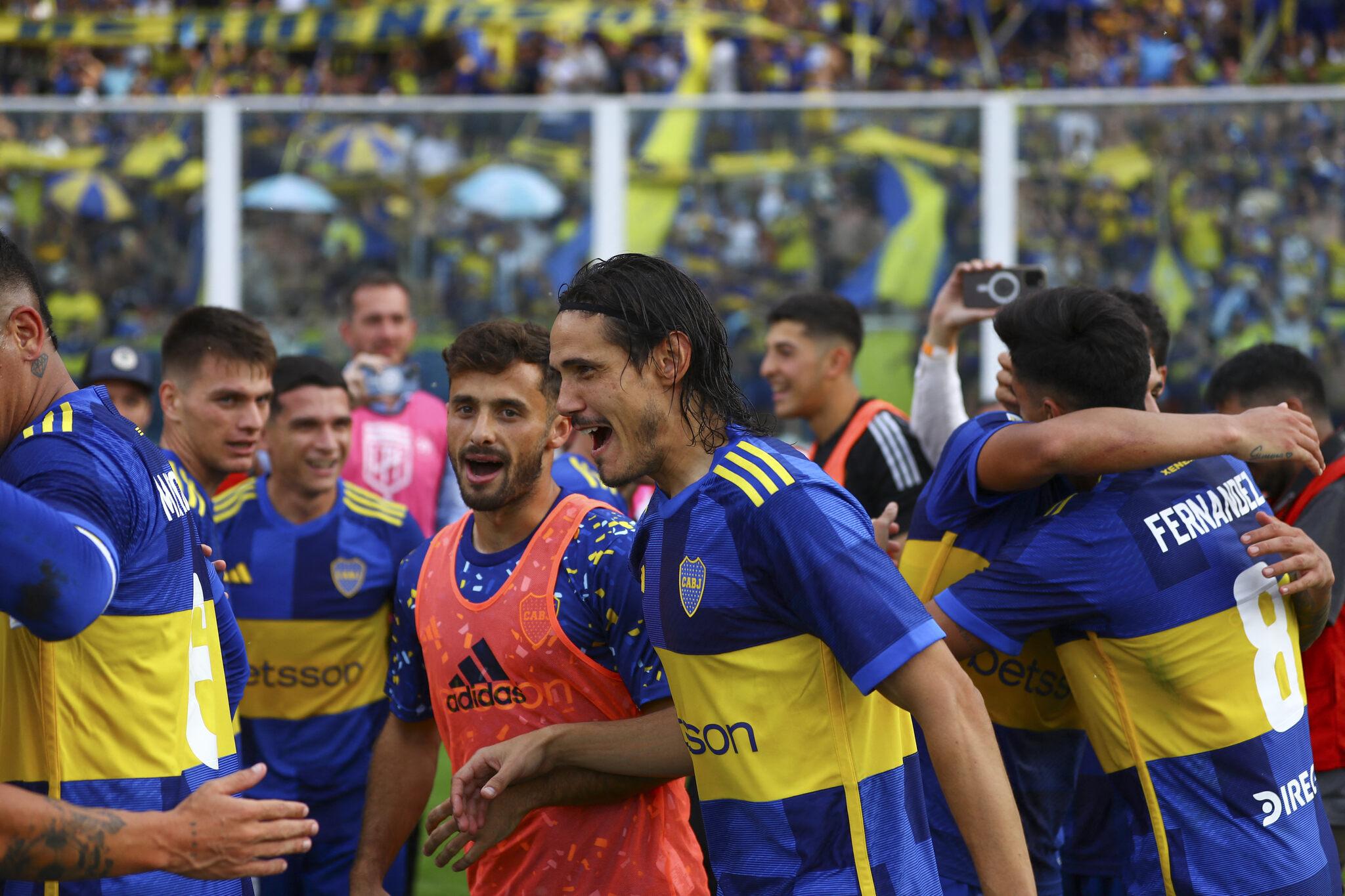 Jogadores do Boca Juniors comemorando