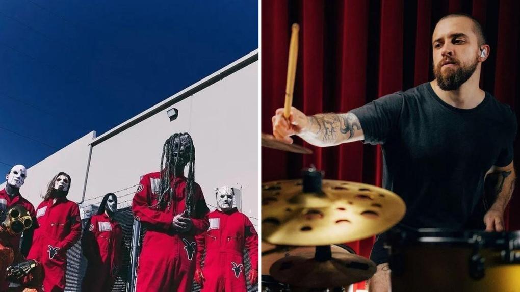 Fotos da banda Slipknot e do baterista Eloy Casagrande