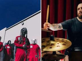 Fotos da banda Slipknot e do baterista Eloy Casagrande