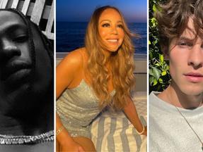 Colagem de imagens de Travis Scott, Mariah Carey e Shawn Mendes. Que horas começa a pré-venda dos ingressos do Rock in Rio? Veja horário e como comprar