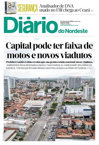 Capa da Edição do dia do jornal Diário do Nordeste