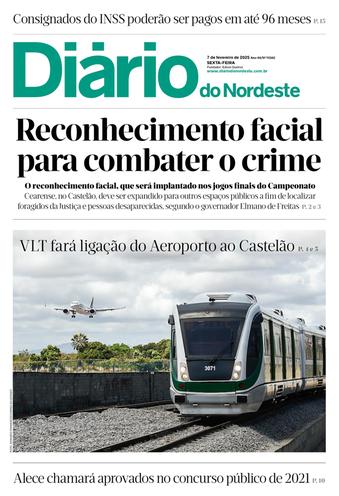 Capa da Edição do dia do jornal Diário do Nordeste