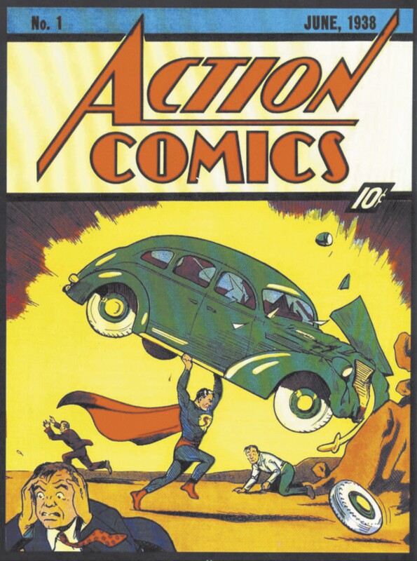 Na Action Comics, Superman era escrito e desenhado por seus criadores, Jerry Siegel e Joe Shuster