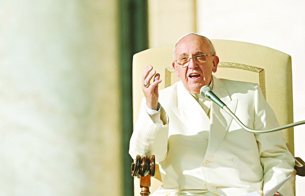 Durante o discurso, Papa Francisco se referiu ao Papa Emérito Bento XVI como um 