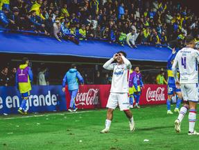 Kervin Andrade comemora o gol do Fortaleza em La Bombonera