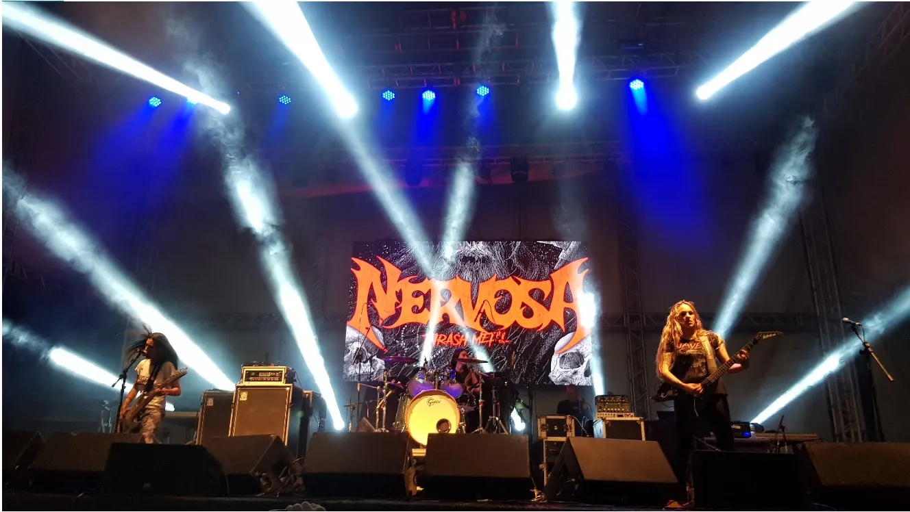 A banda paulista Nervosa foi a segunda atração da noite
