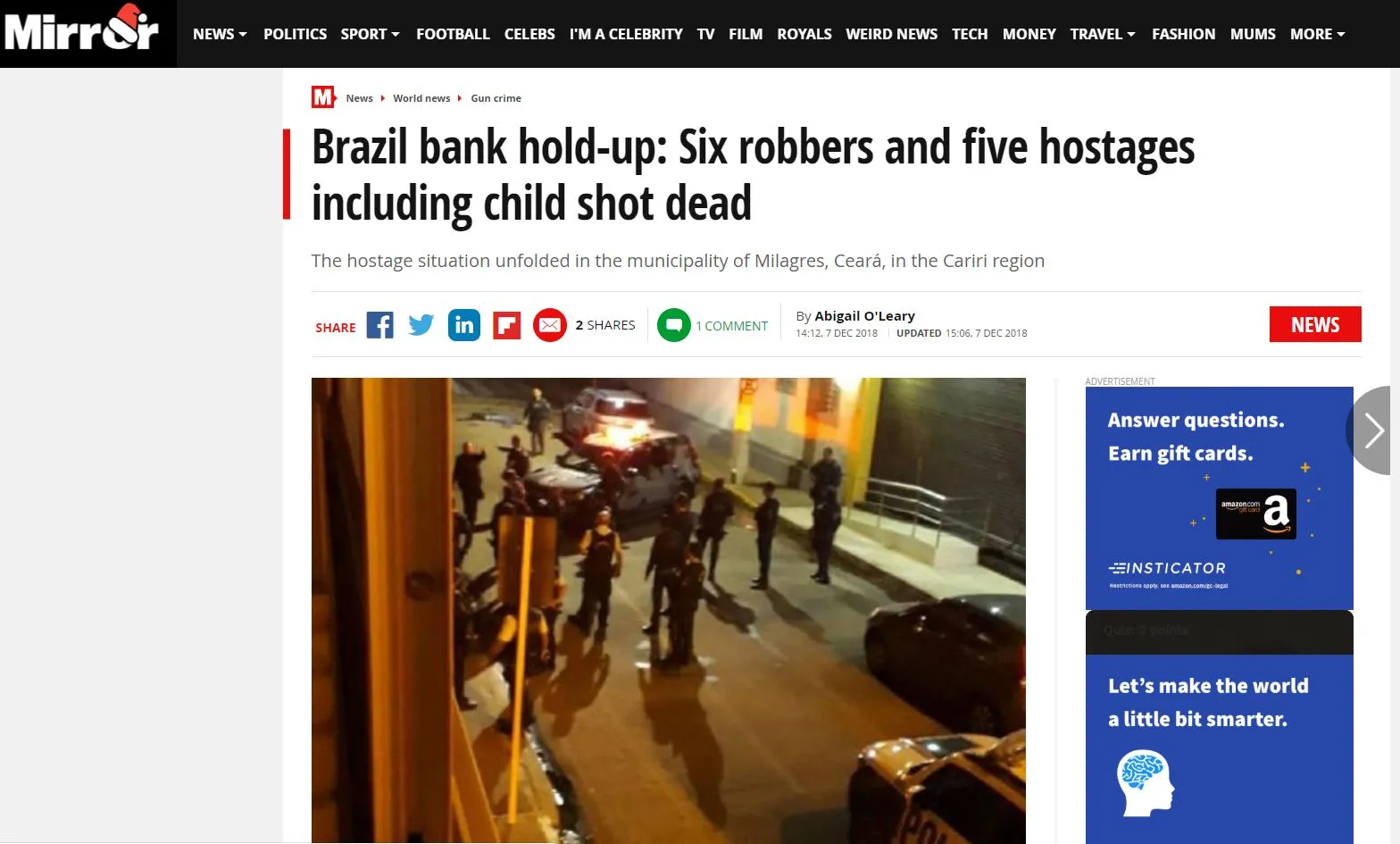 O jornal inglês Mirror mostrou diversas imagens da 