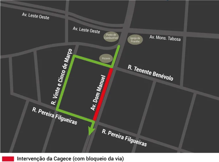 O objetivo da intervenção é evitar ocorrências de extravasamento e fuga na rede coletora de esgoto da área.