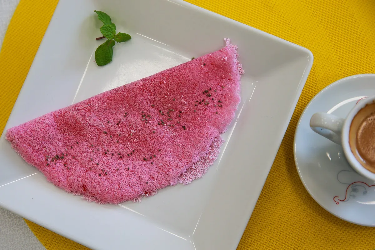 Tapioca com açaí, também tem