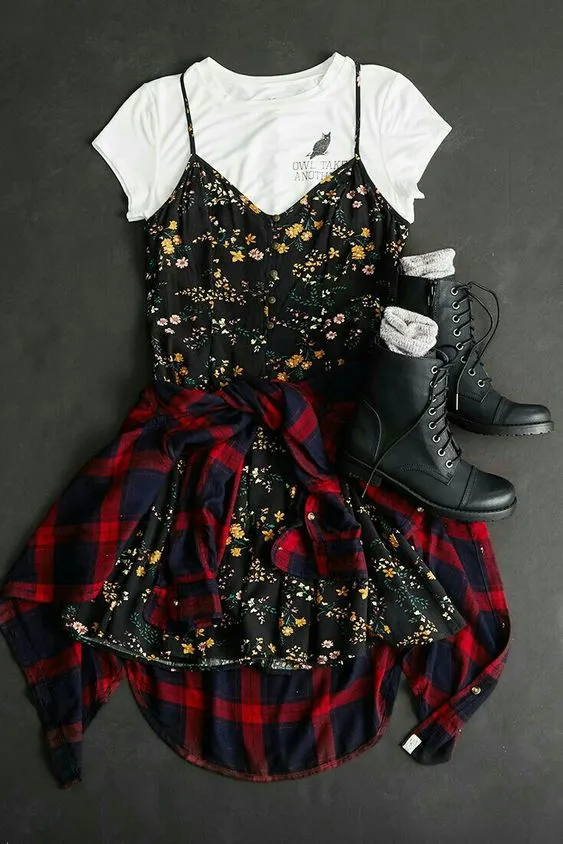 Look com referências grunge