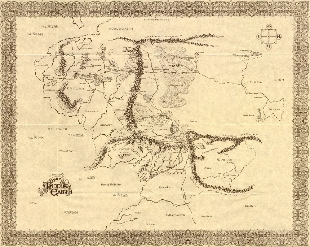 Consultar o mapa da Terra Média é uma ótima forma de se localizar durante a leitura dos livros 