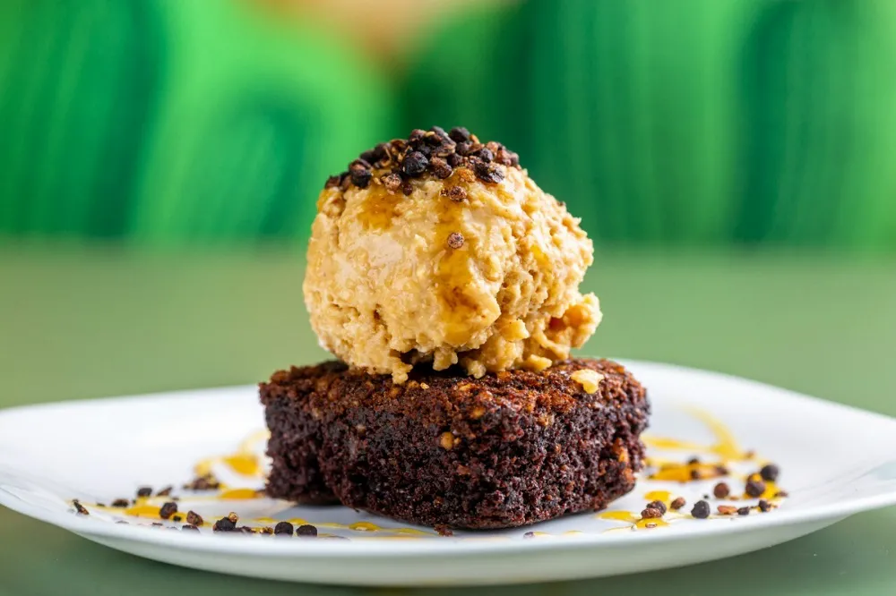A variedade do cardápio do Fit da Peste é um diferencial, a exemplo do brownie com sorvete