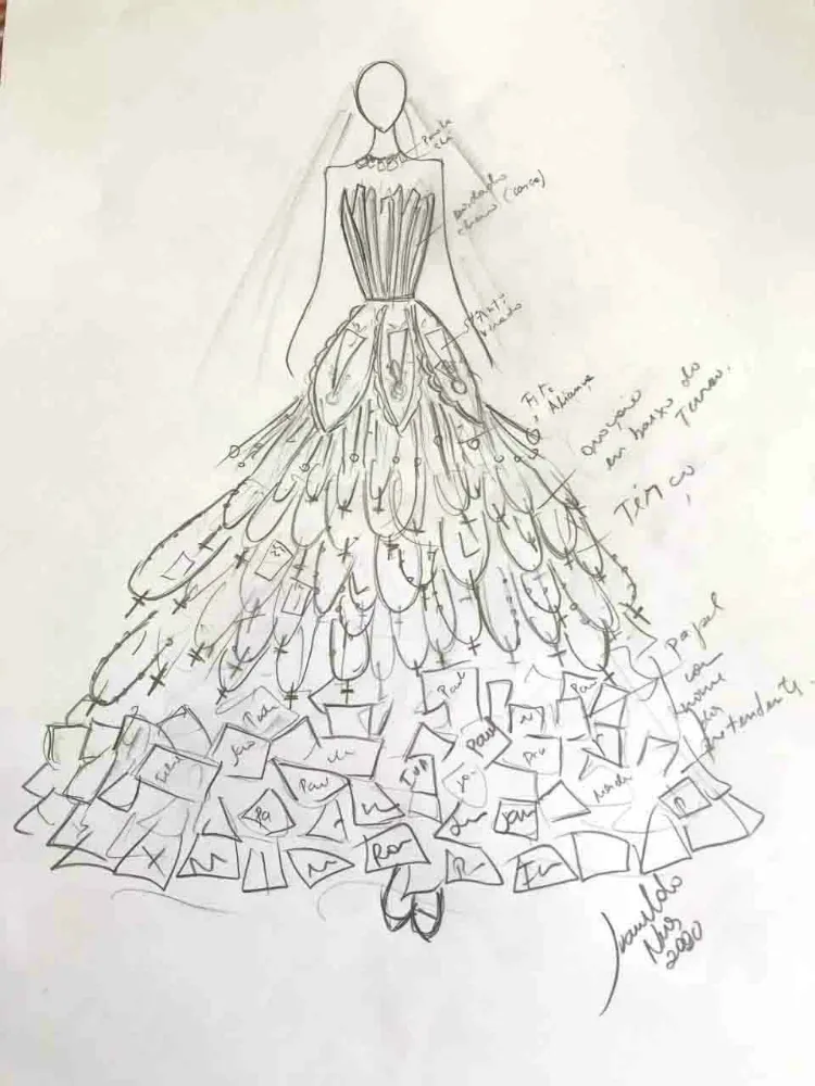O vestido que será usado por Socorro na Sapucaí tem assinatura do estilista Ivanildo Nunes