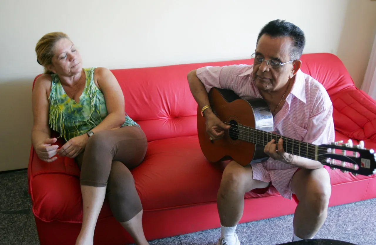 Evaldo com a esposa, Liduína Rocha, em 2011
