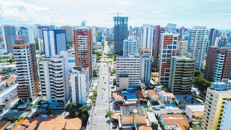 Vista aérea da cidade de Fortaleza, dos bairros Aldeota/Meireles
