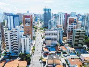 Vista aérea da cidade de Fortaleza, dos bairros Aldeota/Meireles