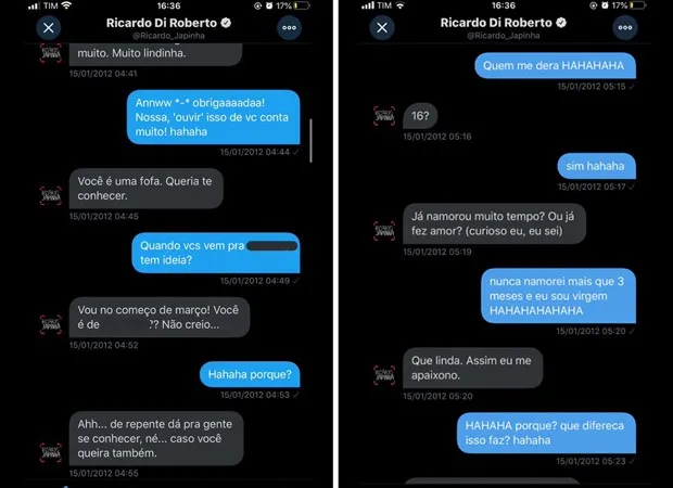 Prints da conversa vazaram no Twitter
