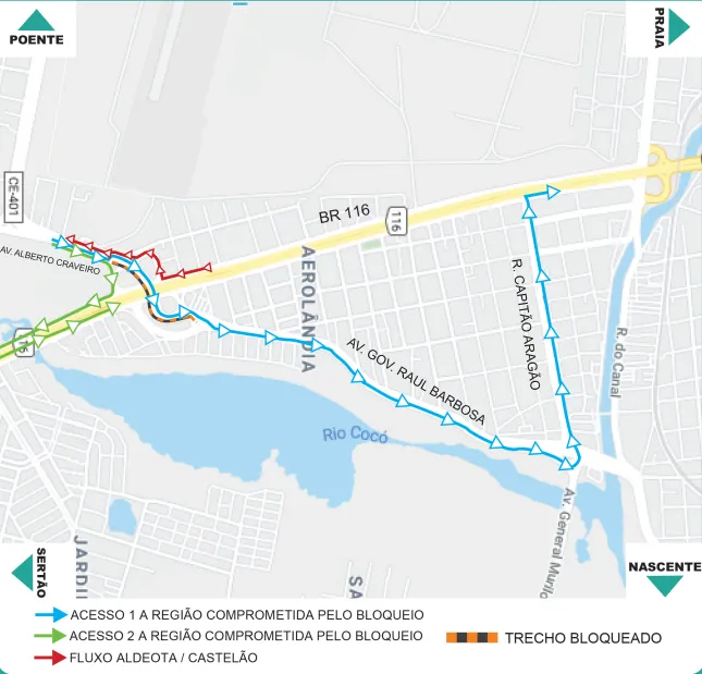 Veja os desvios na avenida