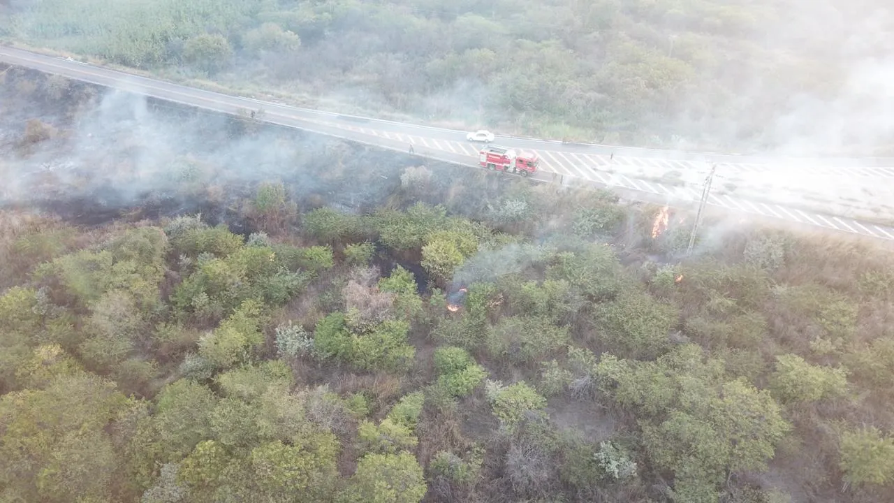 Foram necessários 16 mil litros de água, além de abafadores, pás enxadas, e bombas costais para solucionar as ocorrências.
