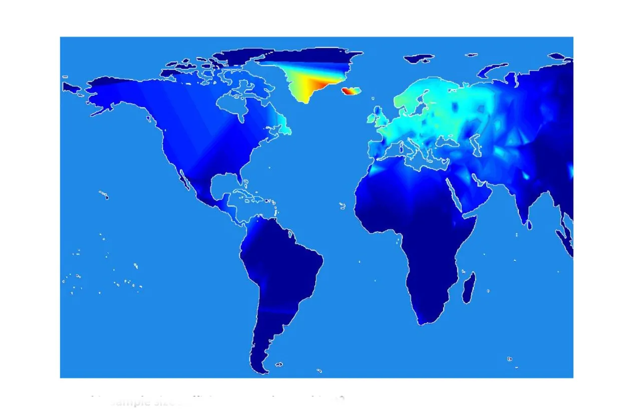 O mapa apresenta as regiões originais do “gene pool” Fennoscandia. Foi elaborado pelo professor Eran Elhaik a partir dos dados da metodologia GPS-DNA Origins