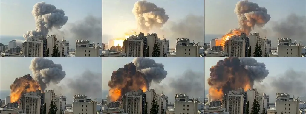 Explosões provocaram danos em diversos edifícios