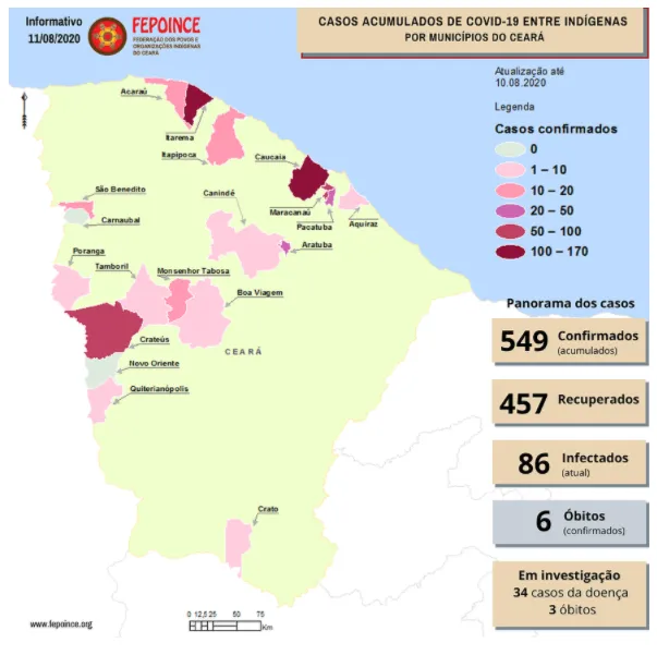 Mais de 500 indígenas cearenses já testaram positivo para a doença, segundo a Fepoince.