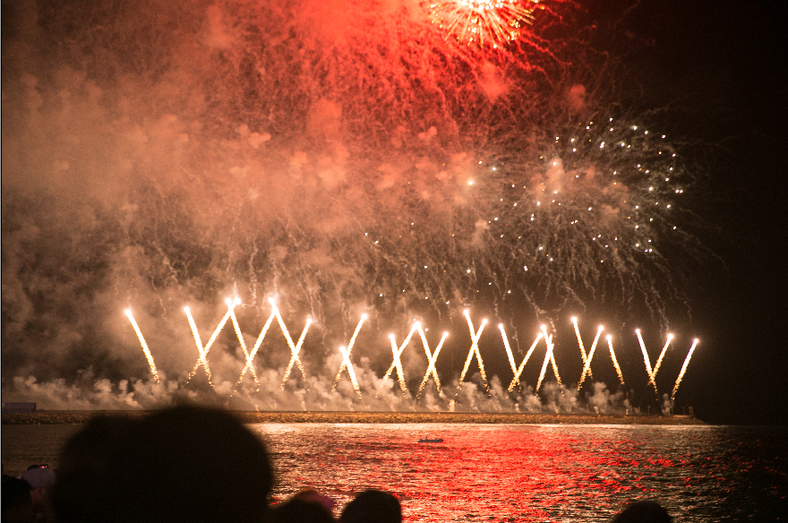 Imagem de queimas de fogos no Réveillon de Fortaleza
