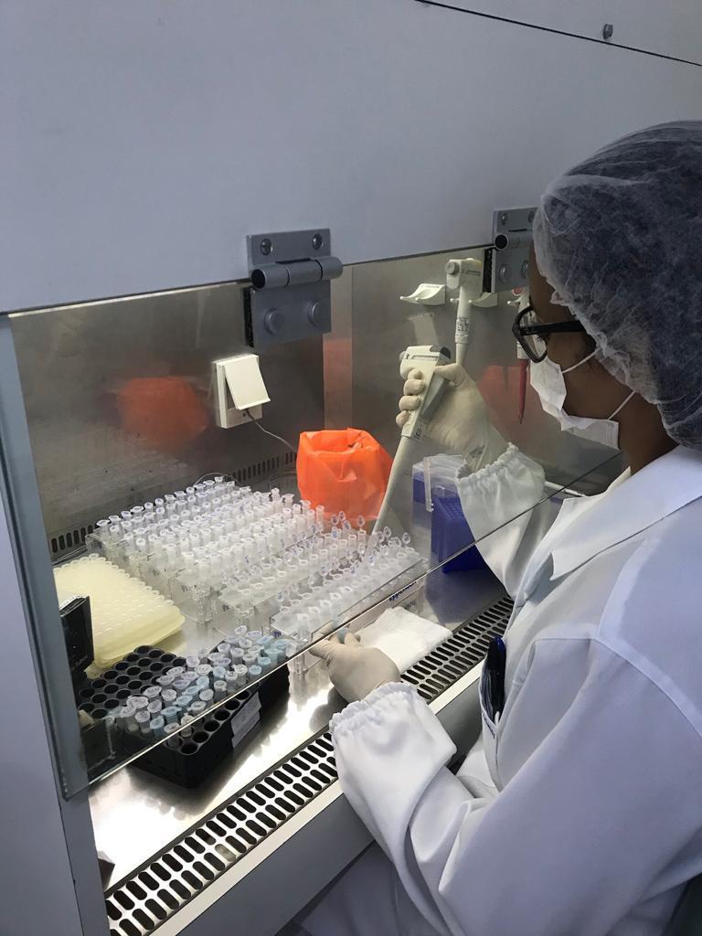 Foto mostra pesquisadora