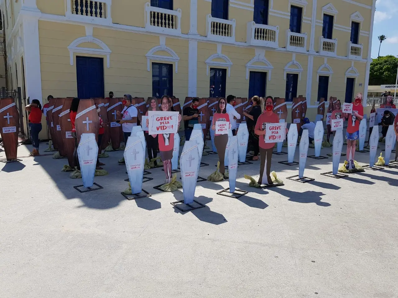 Protesto de professores no Paço Municipal