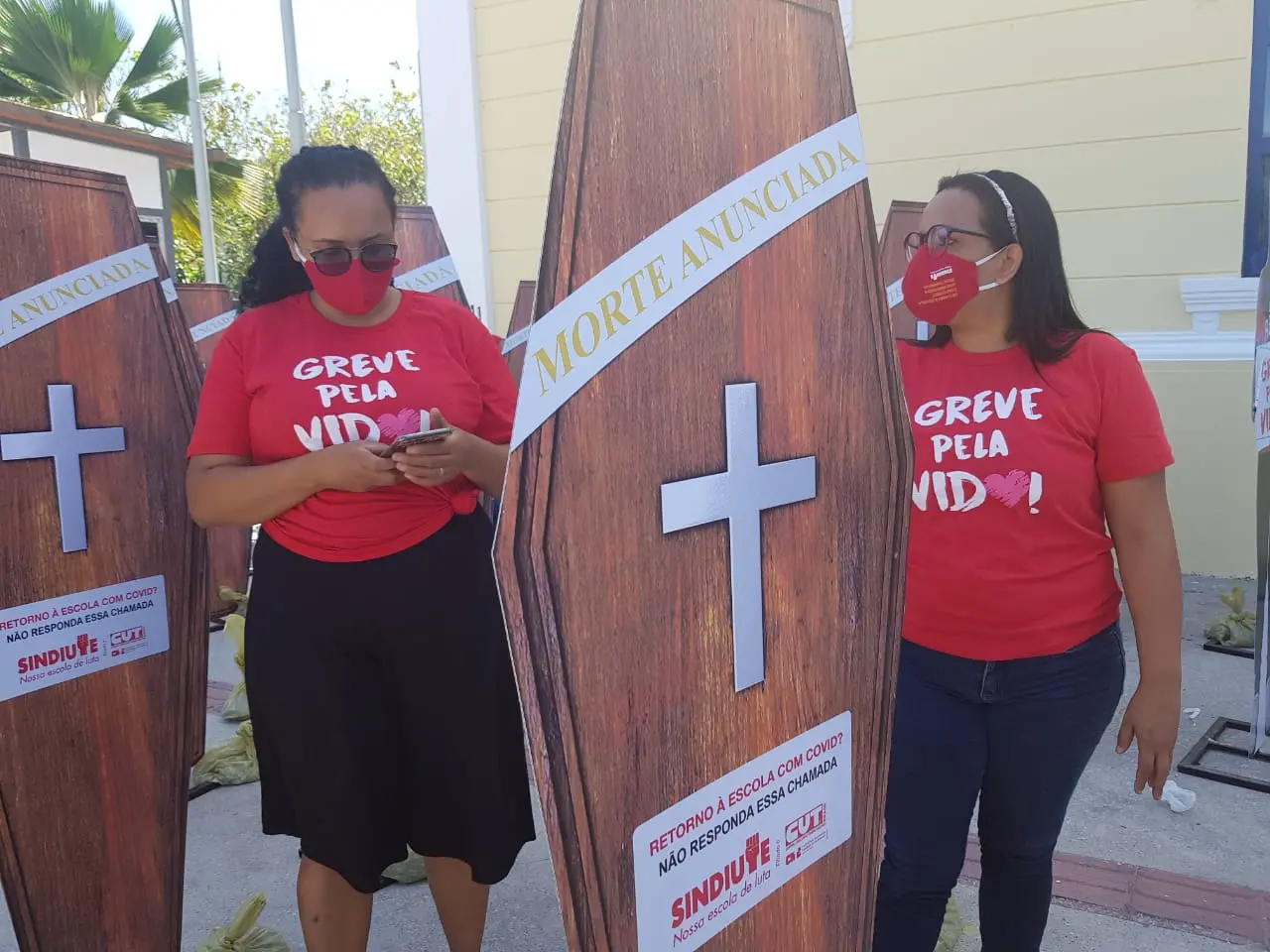 Protesto professores no Paço Municipal