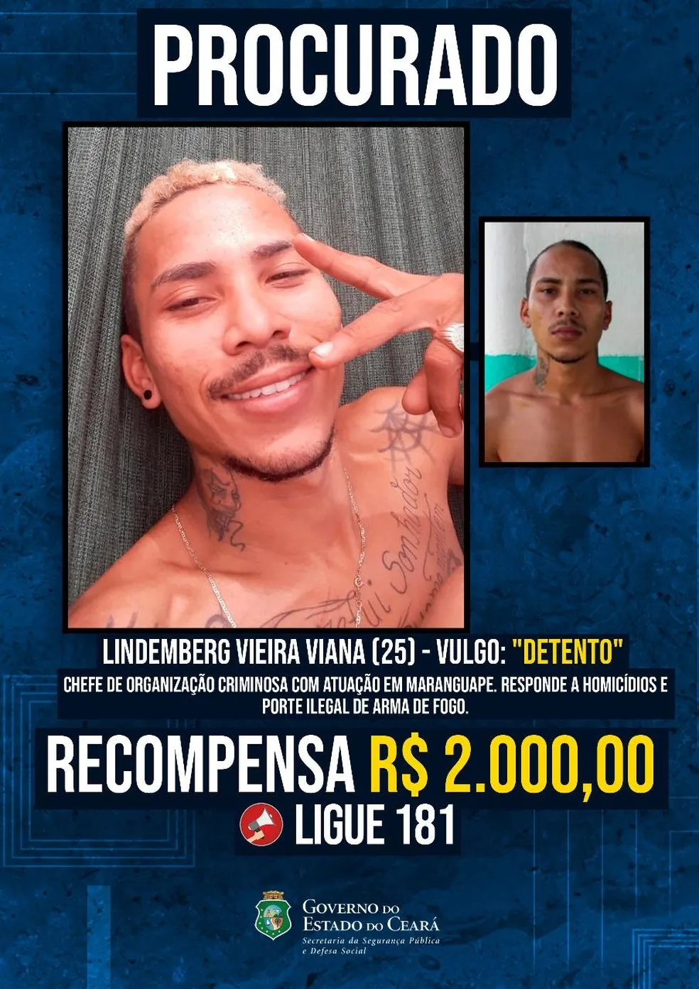 Foragido procurado pela polícia do Ceará