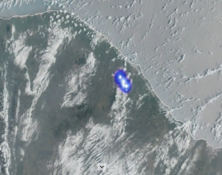 Satélite Geo Estacionário Meteorológico registrou o fenômeno