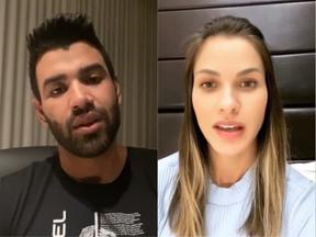 Modelo postou vídeos falando do fim do casamento pela manhã. Sertanejo publicou vídeo no fim da noite