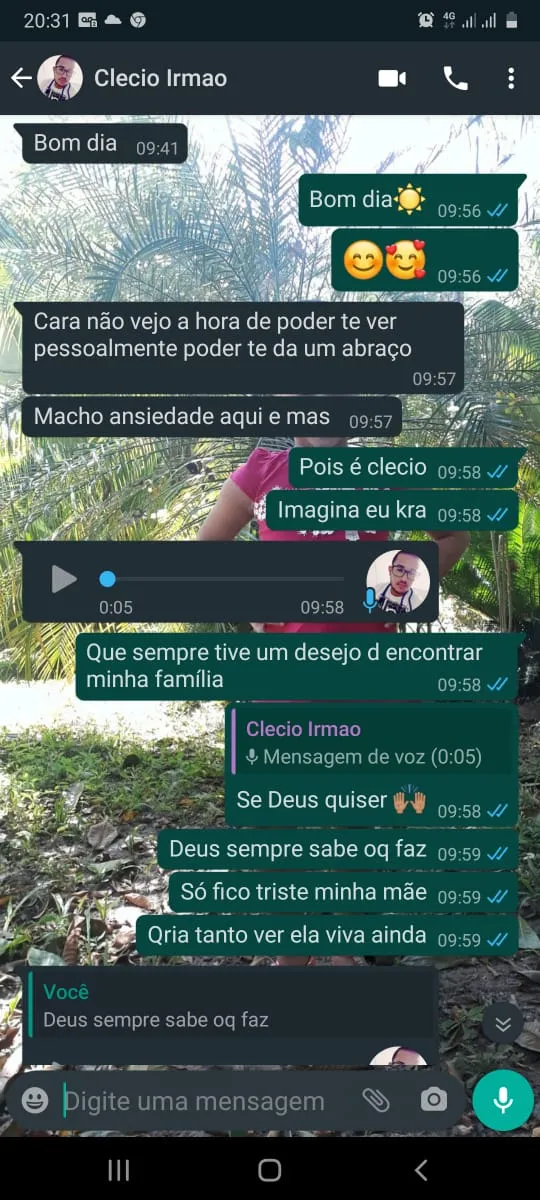 Print que mostra a conversa entre Clécio e Antônio Carlos por Whatsapp