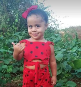 Maria Luiza Ferreira de Oliveira, de dois anos, estava na companhia da mãe e do irmão, que também ficaram feridos.