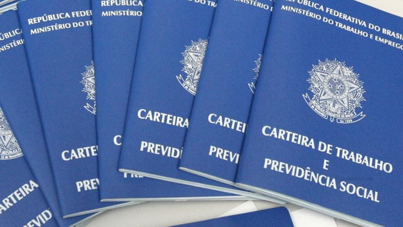 Foto com várias carteiras de trabalho
