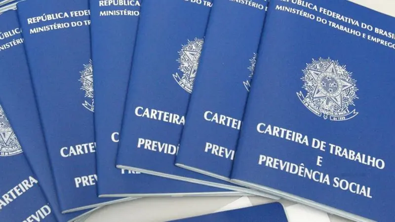 Foto com várias carteiras de trabalho