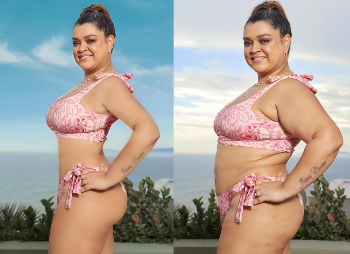 Preta Gil posta foto de biquíni com e sem retoques e afirma ...