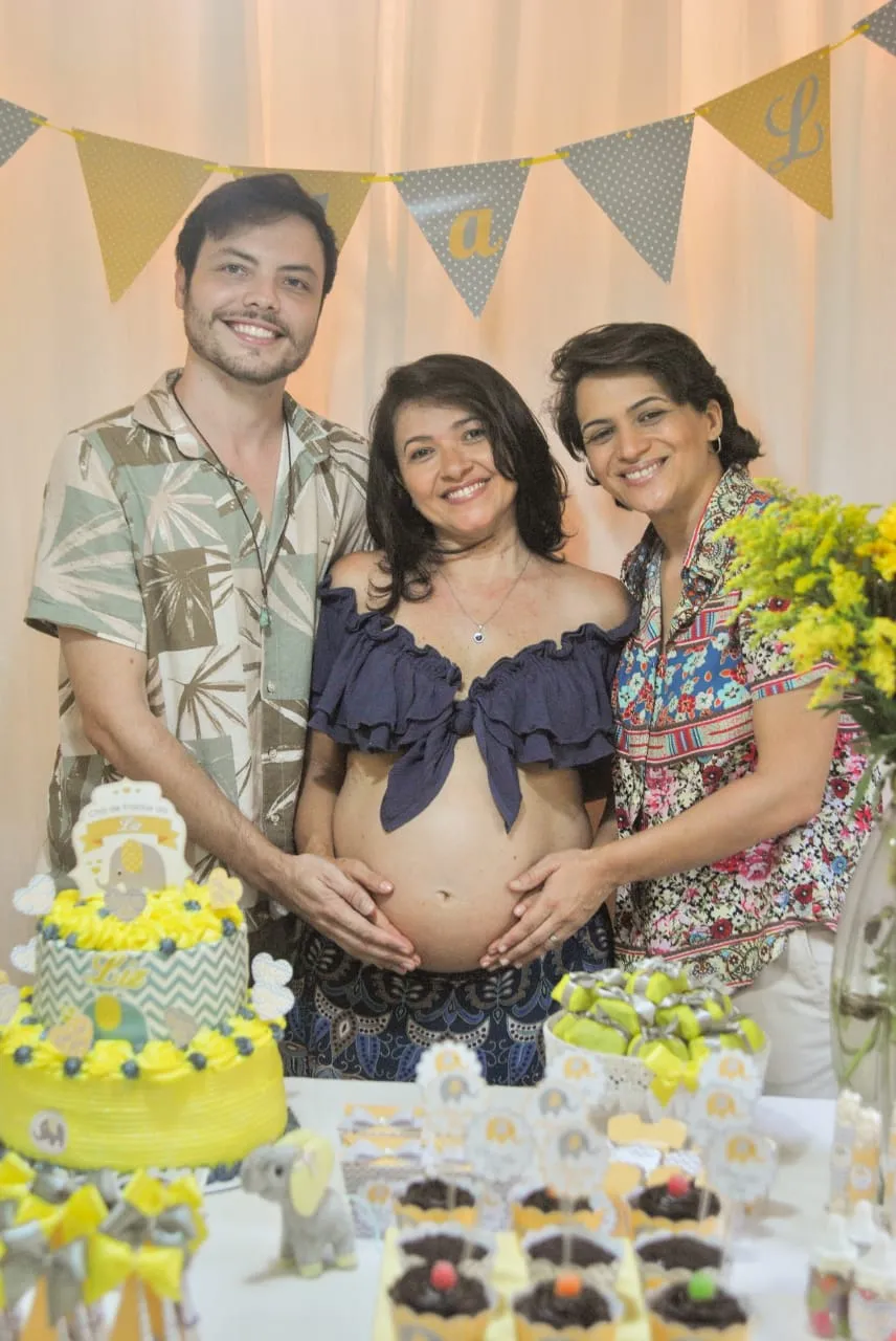 Chá de bebê, ainda em 2019, foi primeira ocasião para reunir as três famílias - que agora são uma só