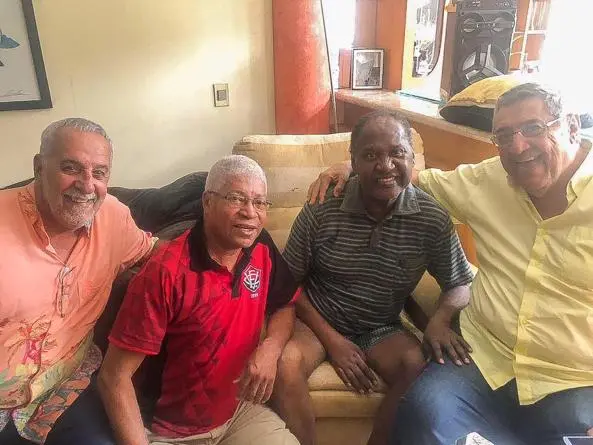 Lula Pereira, após o AVC, com Sérgio Redes, J. Lacerda, Lula e Wilton Bezerra