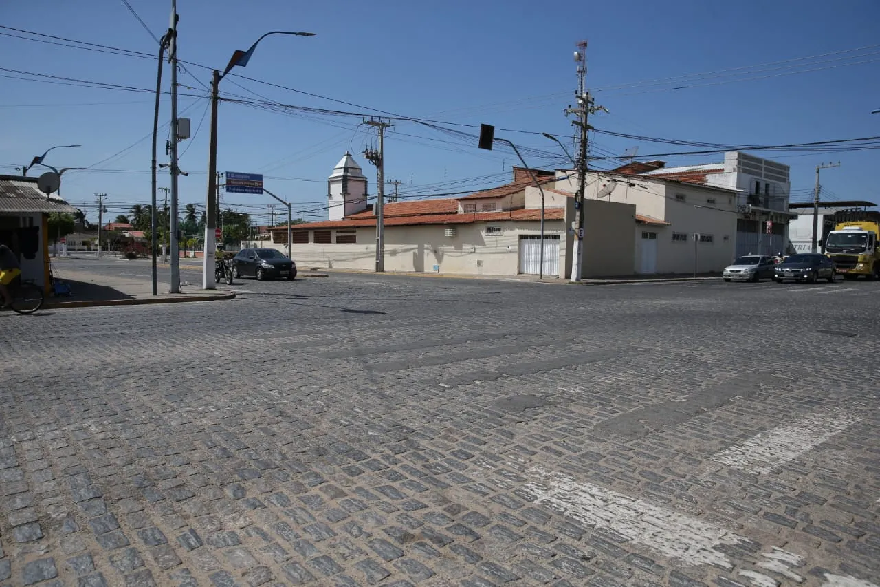 Movimentação tranquila na cidade de Aracati durante toda a manhã deste sábado (13)