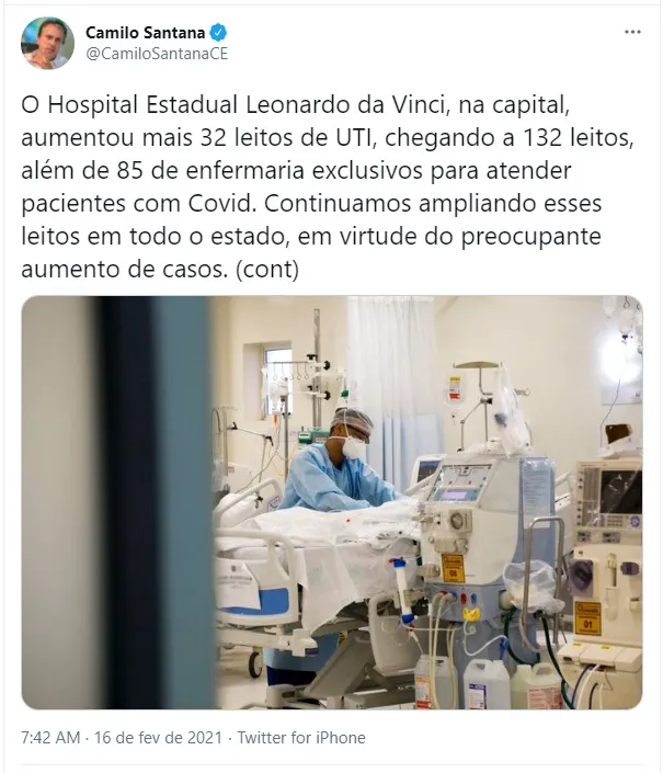 Ao todo, o Estado deverá ter 703 leitos exclusivos para Covid-19 até o fim deste mês