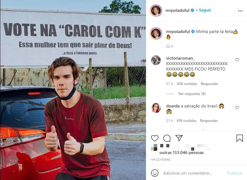 O youtuber se mudou recentemente para a cidade de Taubaté, localizada no interior de São Paulo