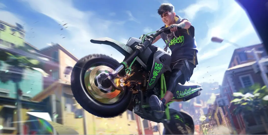 Personagem Shiro em uma moto